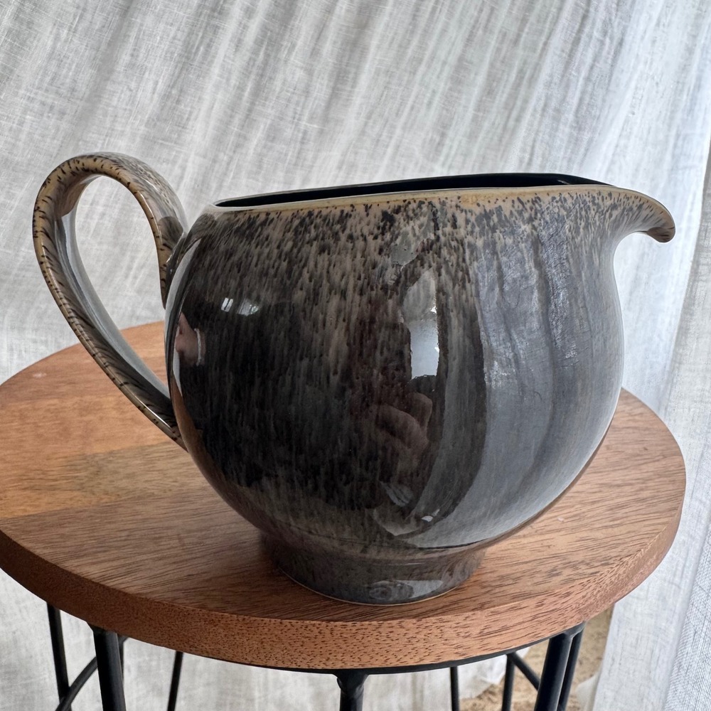 Denby Praline Stoneware Pitcher Creamer Brown Speckled England Discontinued